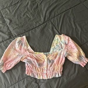 Cute tie-dye going out top